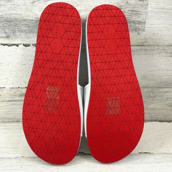 Ted Baker Sauldi 2 Slides Rubber Soles White Red Flamingo Men's Size US13/EUR46. - Picture 11 of 12